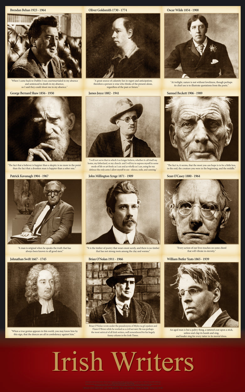 Irish Writers Poster Real Ireland Picture Press
